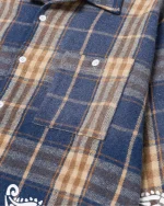 Ryoko Rain Blue Plaid Paisley Flannel Shirt (3)