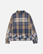 Ryoko Rain Blue Plaid Paisley Flannel Shirt (4)