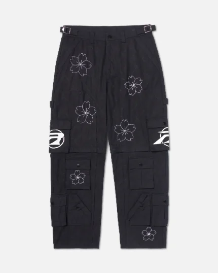 Ryoko Rain Convertible Cargo Pants Black (1)