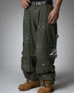 Ryoko Rain Convertible Cargo Pants Green (3)