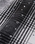Ryoko Rain Distressed Plaid Rhinestone Flannel BlackWhite (2)