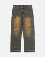 Ryoko Rain Distressed Rhinestone Jeans Rust (1)