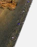 Ryoko Rain Distressed Rhinestone Jeans Rust (5)