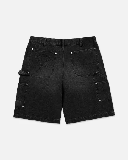 Ryoko Rain Double Knee Carpenter Shorts Black (4)