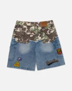 Ryoko Rain Double Knee Carpenter Shorts Camo (5)