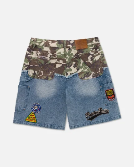 Ryoko Rain Double Knee Carpenter Shorts Camo (5)