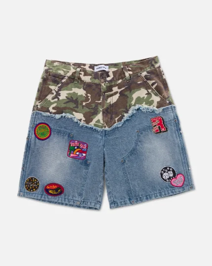 Ryoko Rain Double Knee Carpenter Shorts Camo (6)