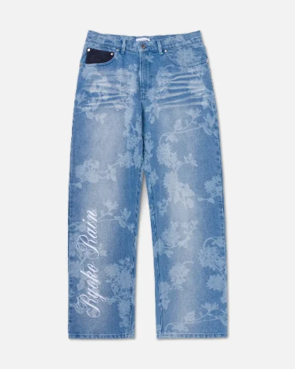 Ryoko Rain Floral Laser Jeans (1)