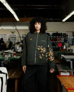 Ryoko Rain Green Butterfly Work Jacket (1)
