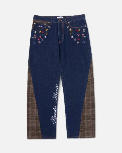 Ryoko Rain Indigo Butterfly Selvedge Denim Jeans (1)