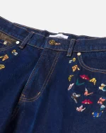 Ryoko Rain Indigo Butterfly Selvedge Denim Jeans (6)