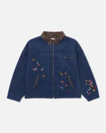Ryoko Rain Indigo Suede Flight Work Jacket (1)