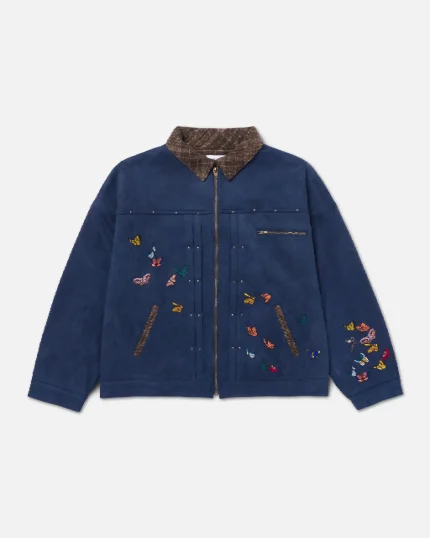 Ryoko Rain Indigo Suede Flight Work Jacket (1)