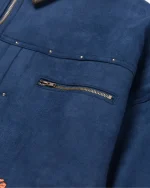 Ryoko Rain Indigo Suede Flight Work Jacket (3)