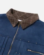 Ryoko Rain Indigo Suede Flight Work Jacket (4)