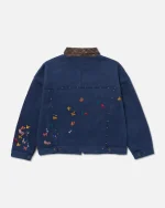 Ryoko Rain Indigo Suede Flight Work Jacket (5)