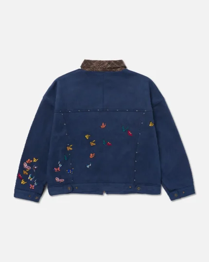 Ryoko Rain Indigo Suede Flight Work Jacket (5)