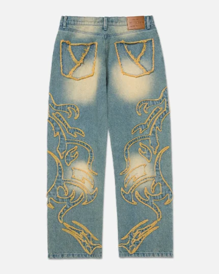 Ryoko Rain Raw Edge Tribal Jeans (5)