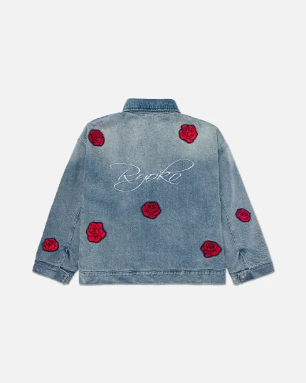 Ryoko Rain Reversible Rose Denim Work Jacket (7)
