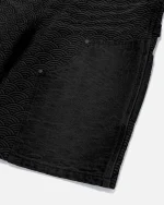 Ryoko Rain Seigaiha Double Knee Carpenter Shorts Black (3)
