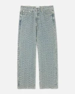 Ryoko Rain Seigaiha Jacquard Denim Jeans (1)