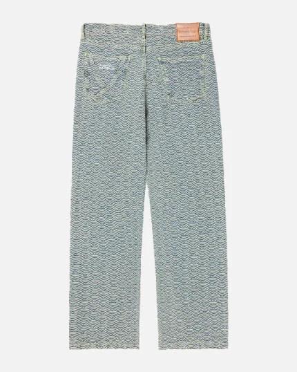 Ryoko Rain Seigaiha Jacquard Denim Jeans (5)