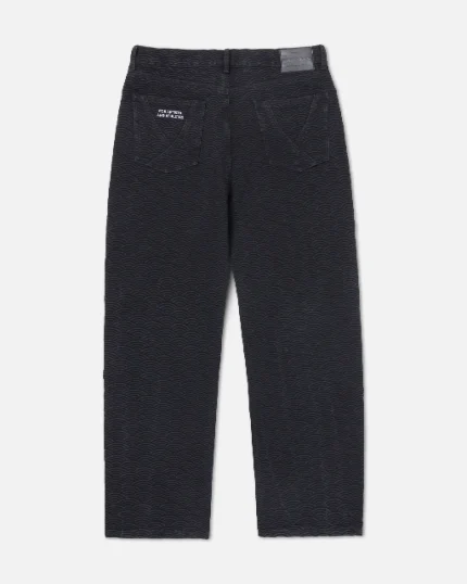 Ryoko Rain Seigaiha Jacquard Denim Jeans Black (4)