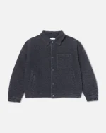 Ryoko Rain Seigaiha Jacquard Denim Work Jacket Black (3)