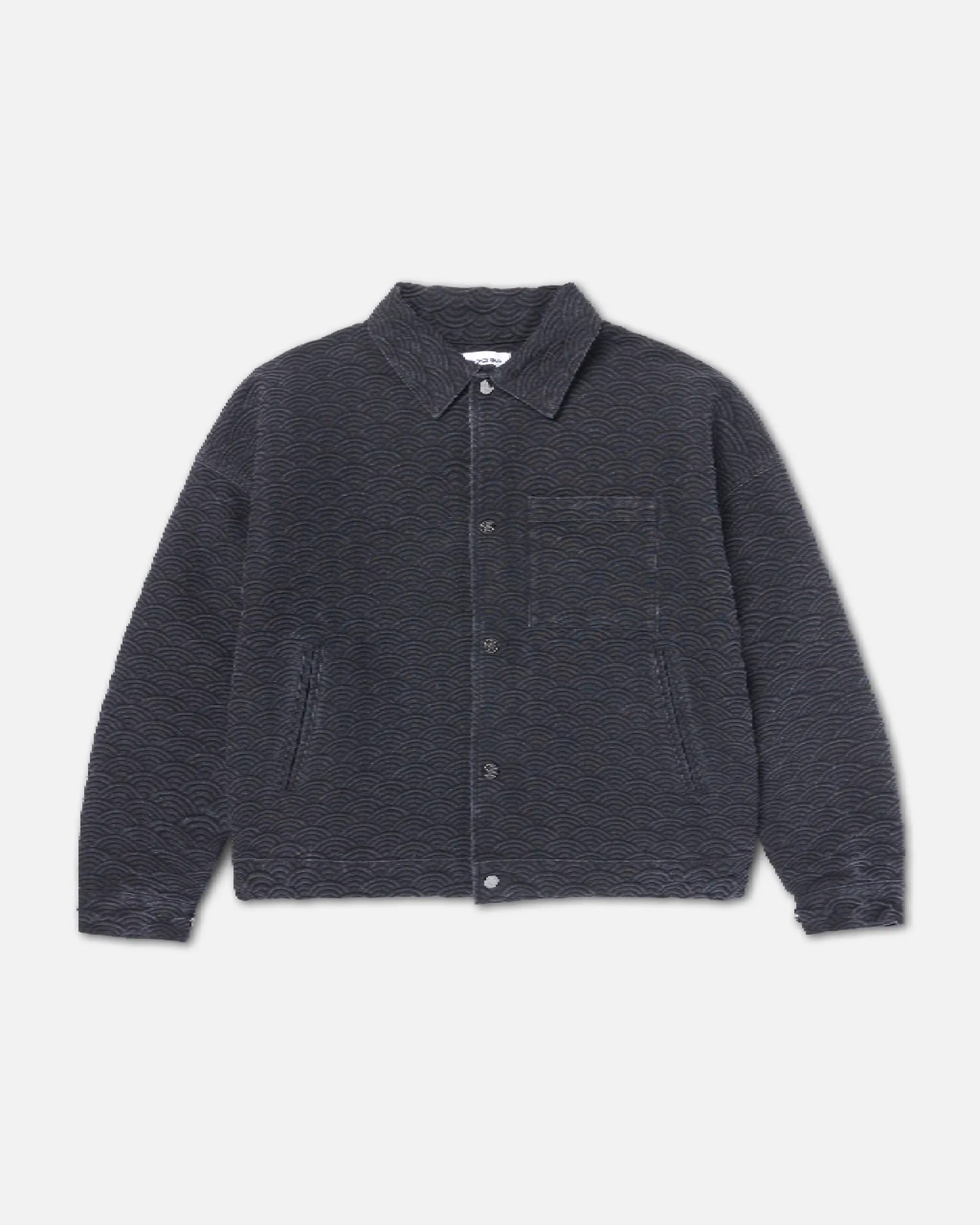 Ryoko Rain Seigaiha Jacquard Denim Work Jacket Black (3) Ryoko Rain Seigaiha Jacquard Denim Work Jacket Black (3)