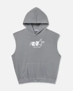 Ryoko Rain Sleeveless Hoodie Light Gray (1)