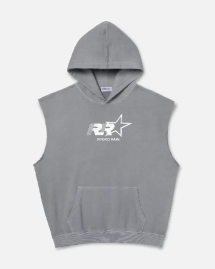 Ryoko Rain Sleeveless Hoodie Light Gray (1)
