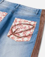 Ryoko Rain Suede Side Panel Jeans (4)