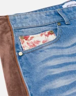 Ryoko Rain Suede Side Panel Jeans (5)