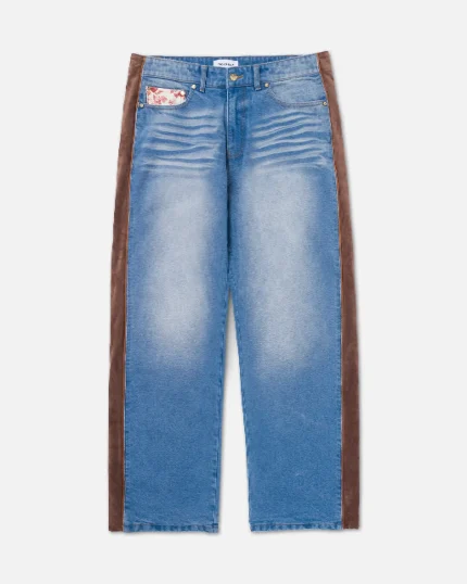 Ryoko Rain Suede Side Panel Jeans (7)