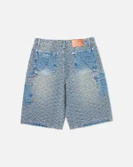 Ryoko Seigaiha Double Knee Carpenter Shorts Blue (4)